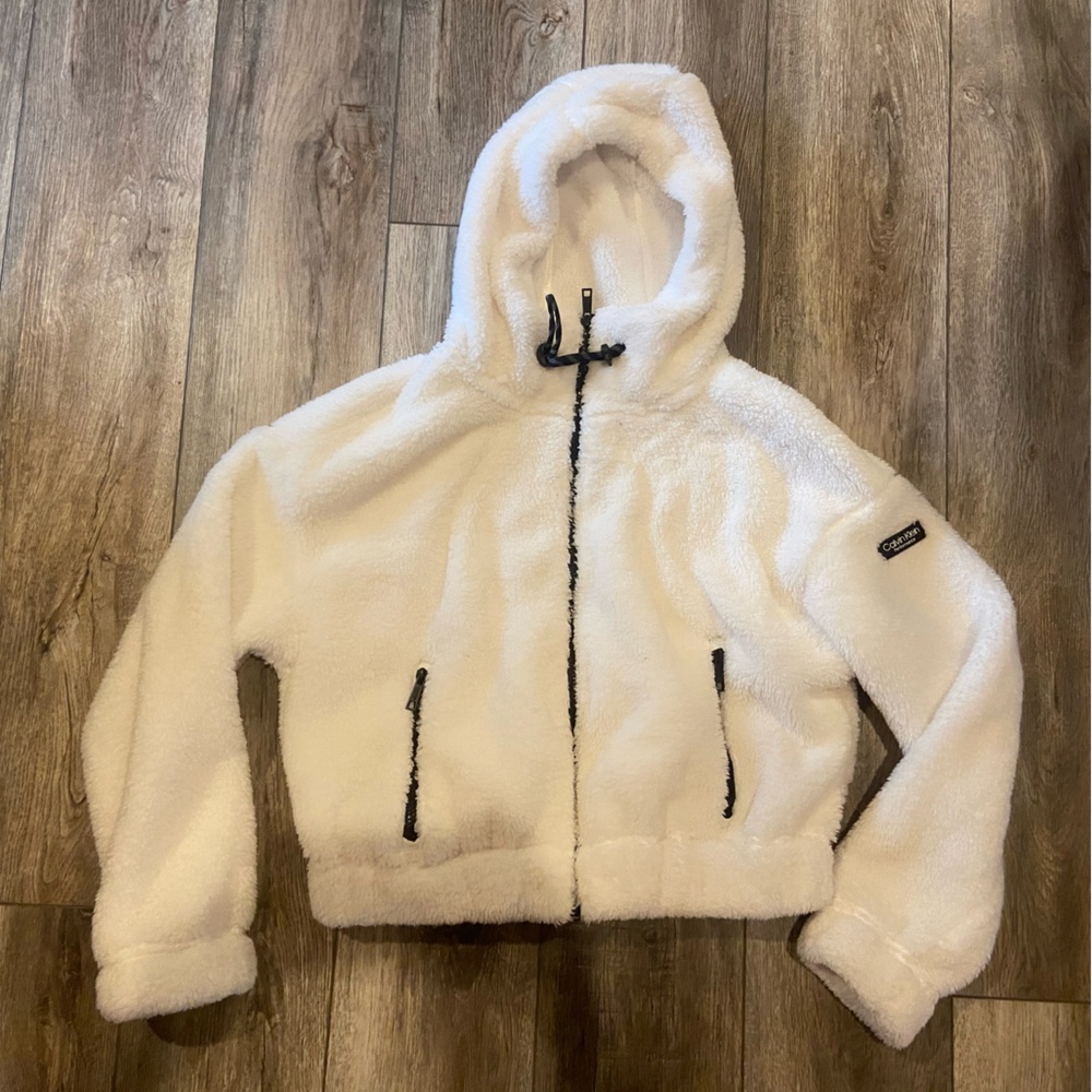 Calvin Klein fleece cropped jacket